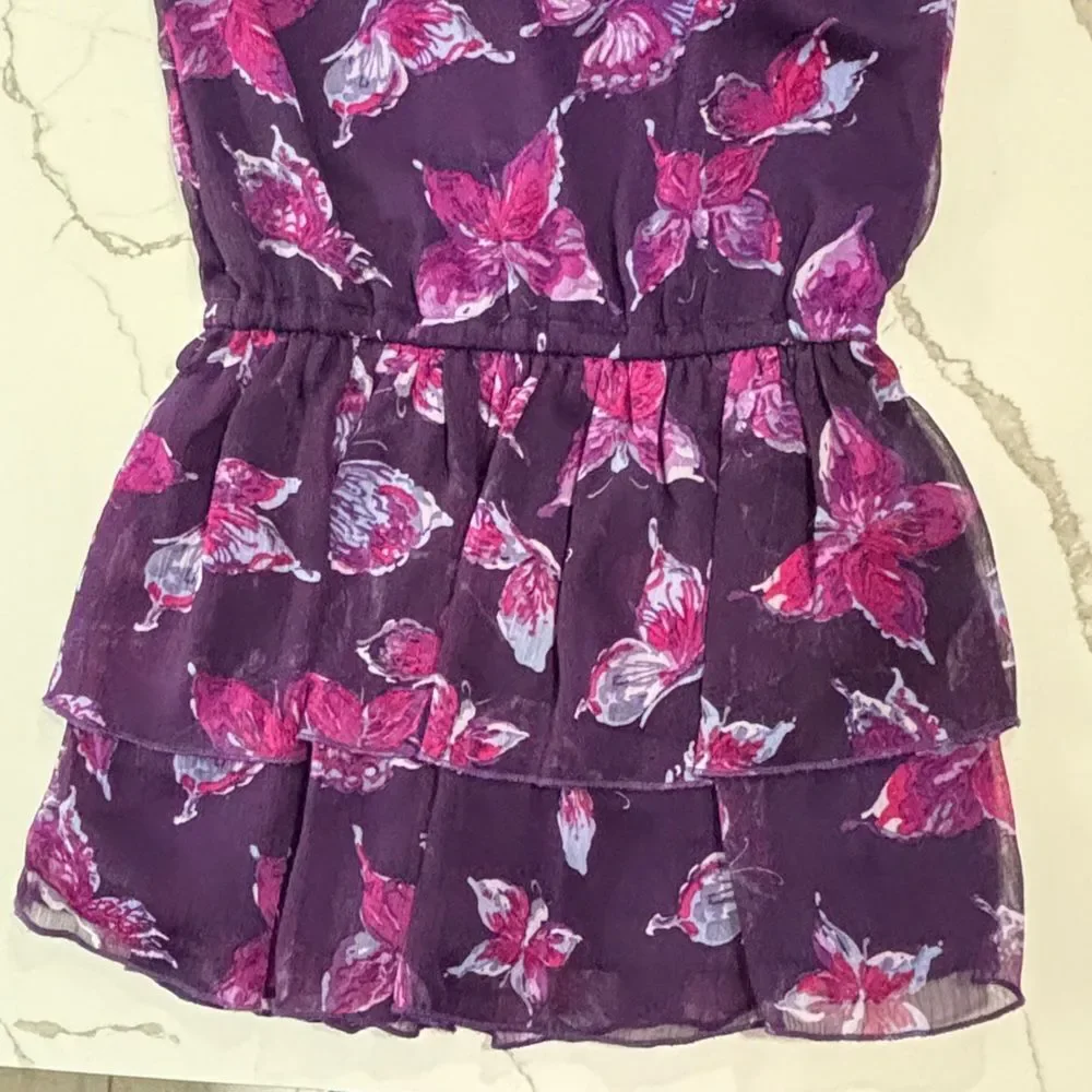 The Children’s Place | Purple Pink Girls Sheer BUTTERFLY Summer Dress Size 8